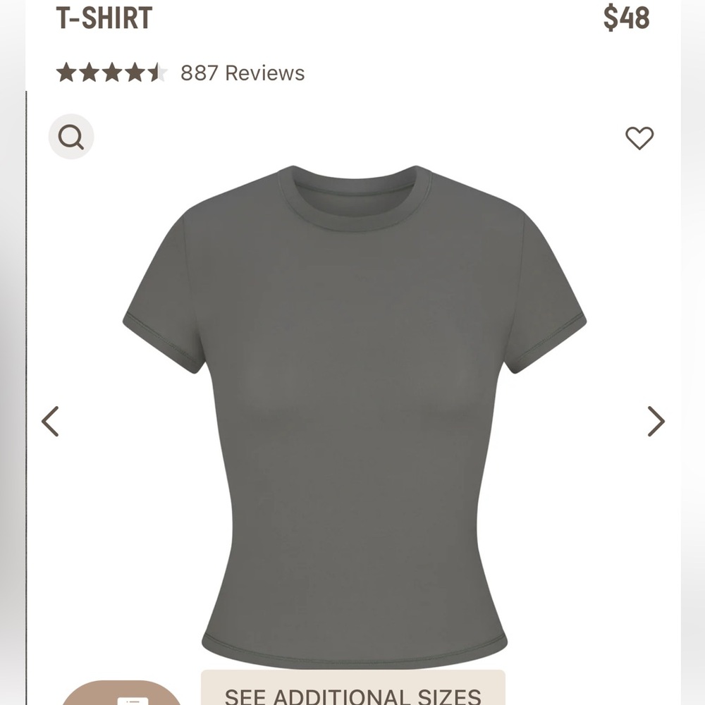NWT Skims fits everybody shirt gunmetal